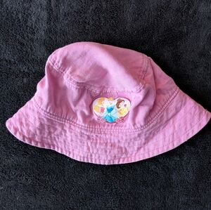 Vintage Disney Princess 100% Cotton Girls Bucket Fisherman Hat Y2K Stripes Pink